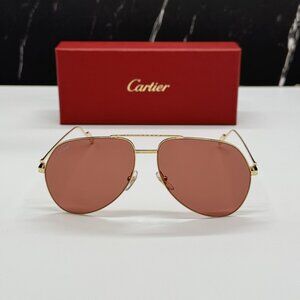 NEW CARTIER CT0110S 009 GOLD MEN SUNGLASSES CARTIER